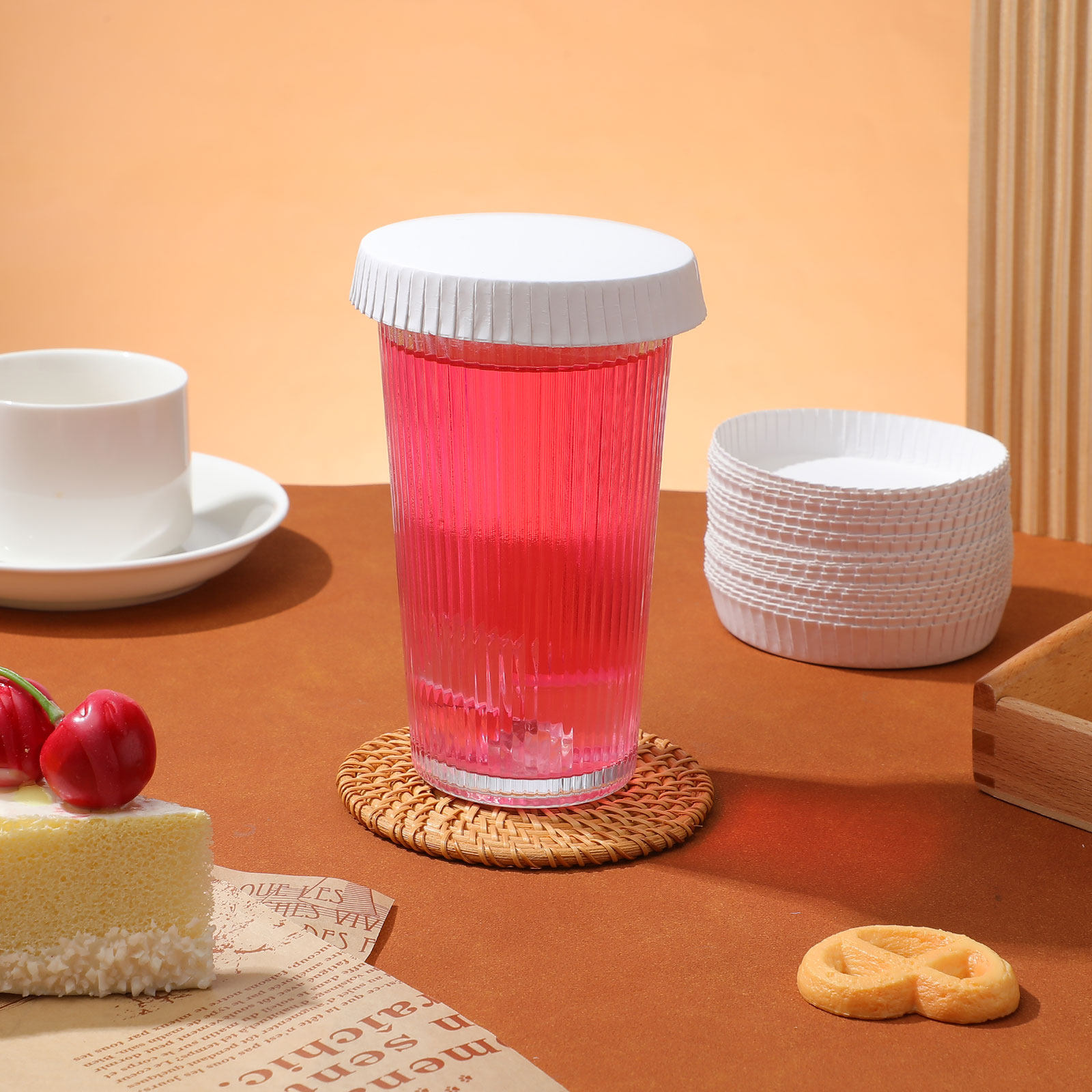 100 Peças de Tampas Descartáve - Coffee Tea Paper Cups avaliação e preço