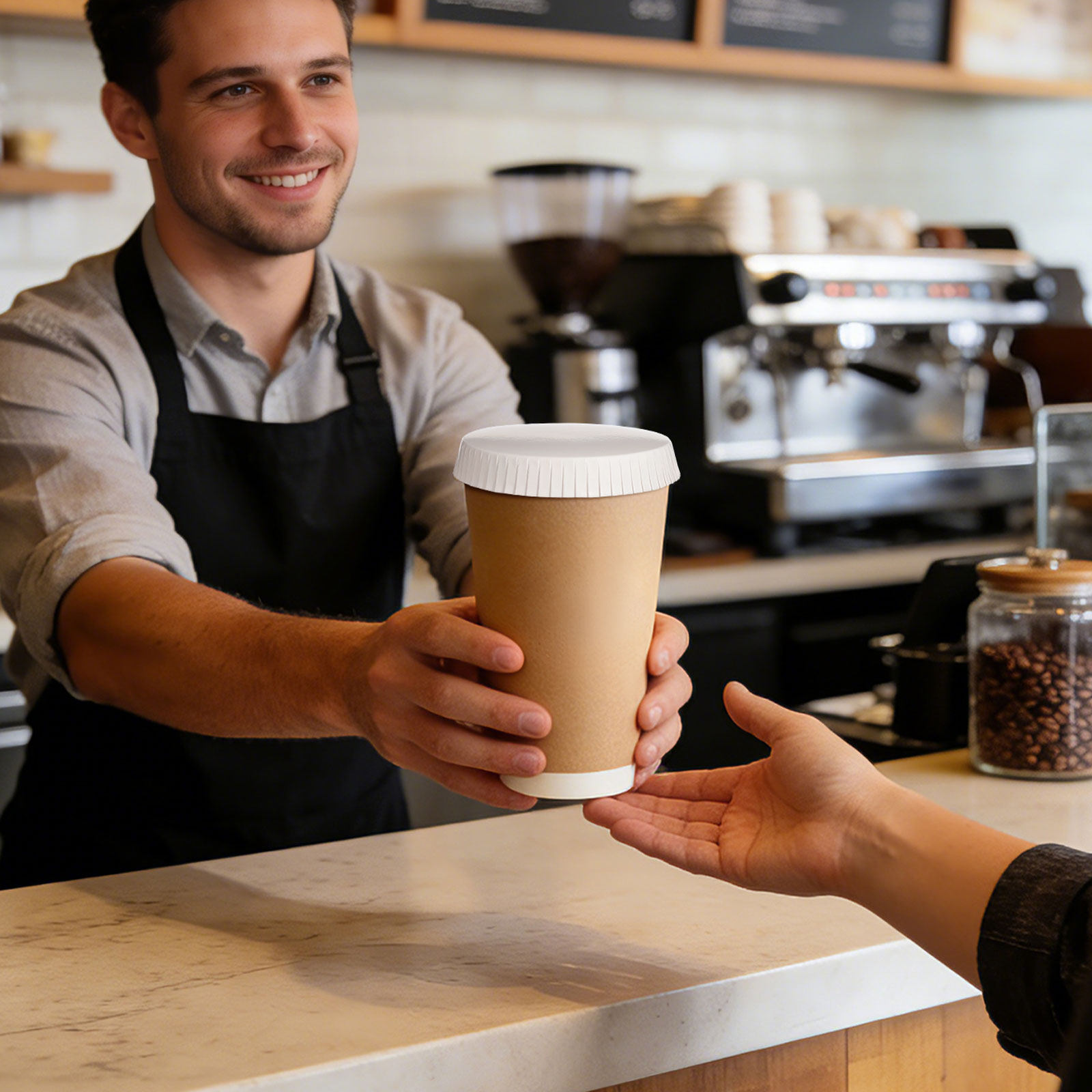 100 Peças de Tampas Descartáve - Coffee Tea Paper Cups avaliação e preço
