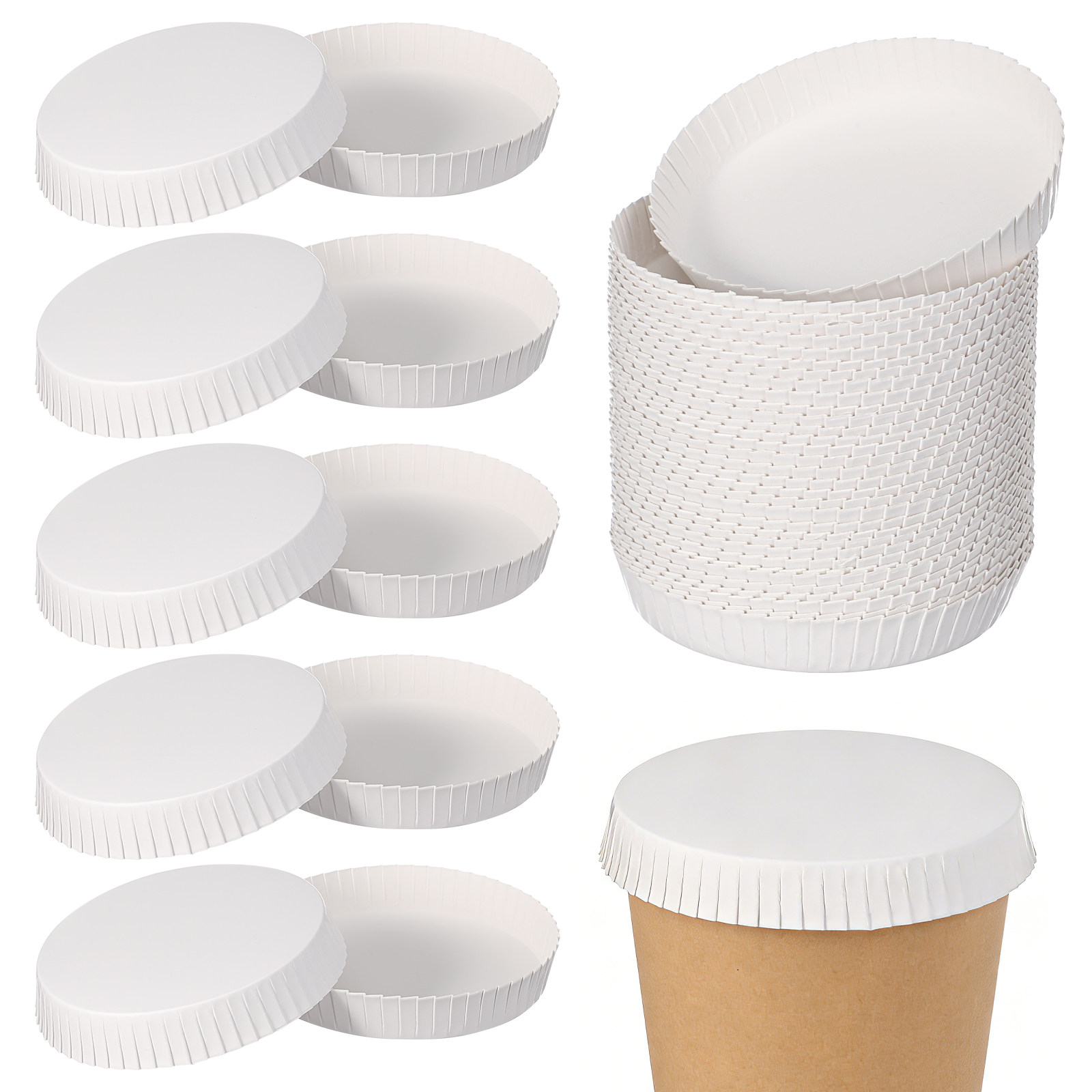 100 Peças de Tampas Descartáve - Coffee Tea Paper Cups avaliação e preço