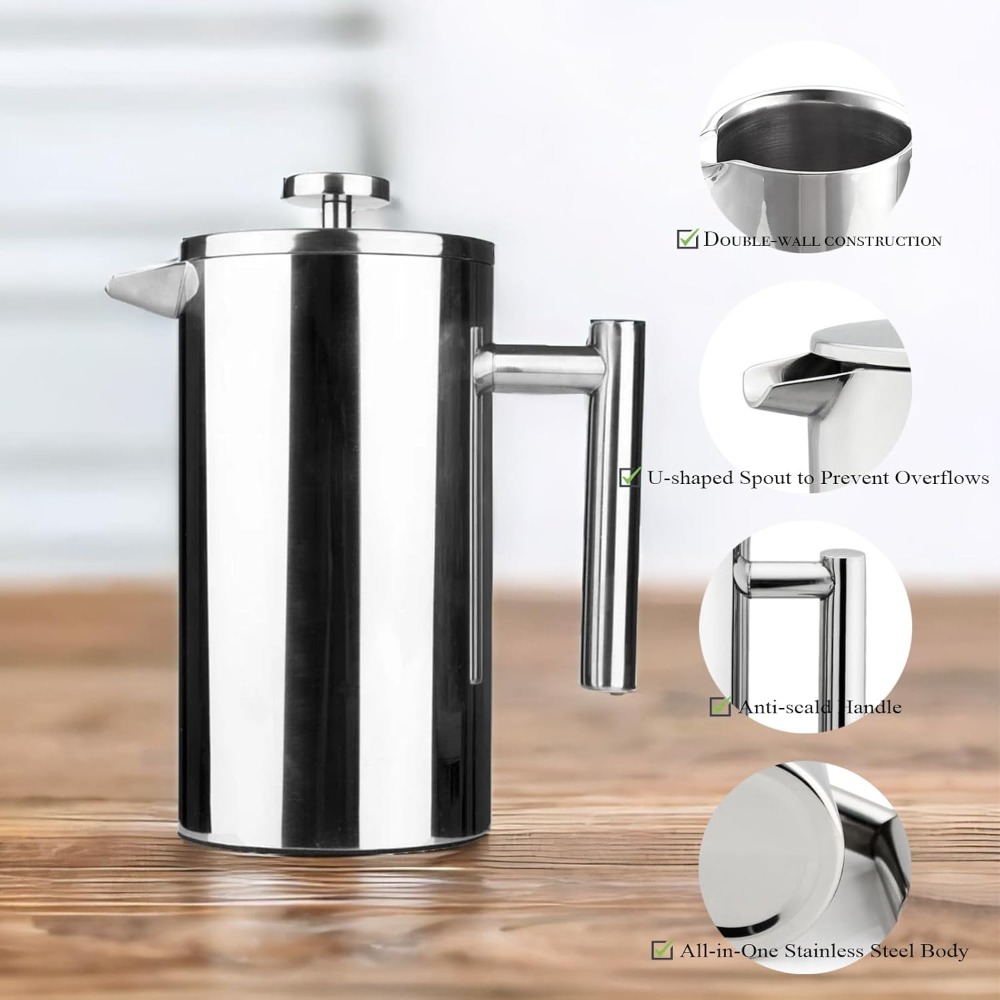 Cafeteira French Press, aço in - French Press Coffee & Tea avaliação e preço