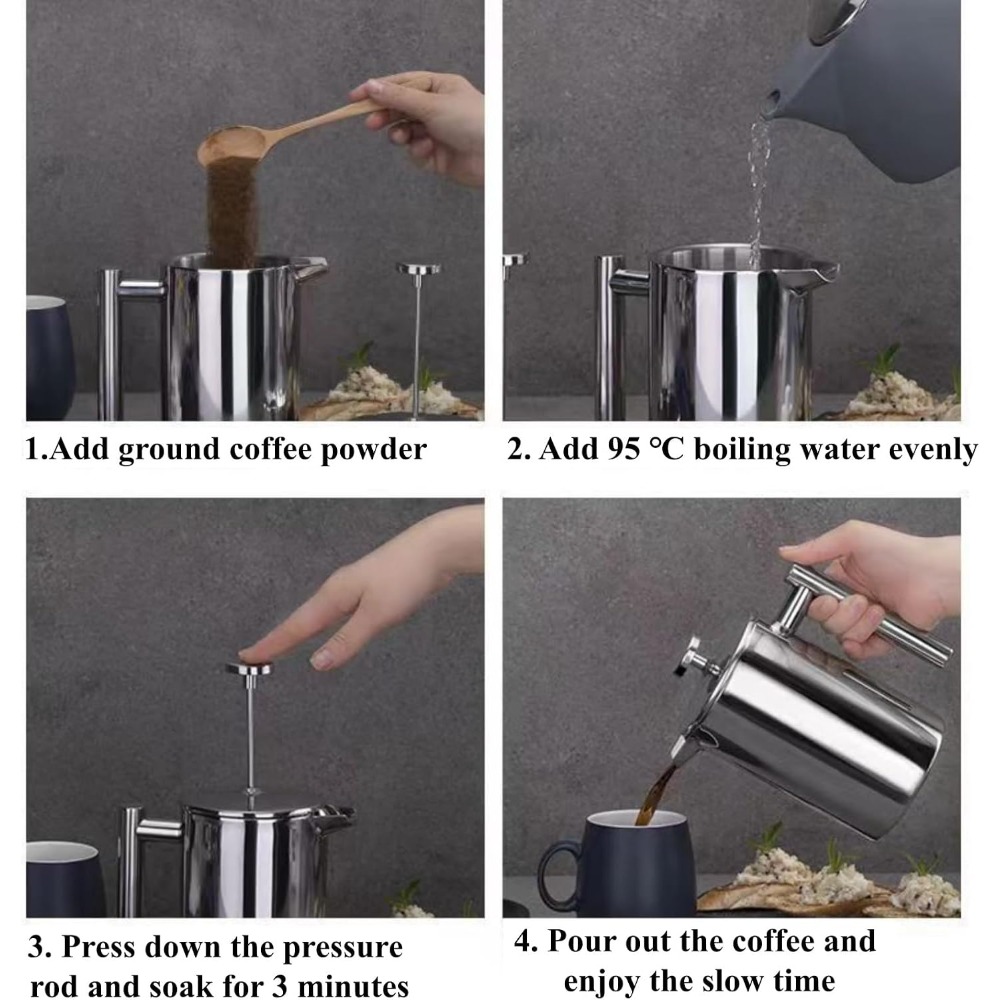 Cafeteira French Press, aço in - French Press Coffee & Tea avaliação e preço