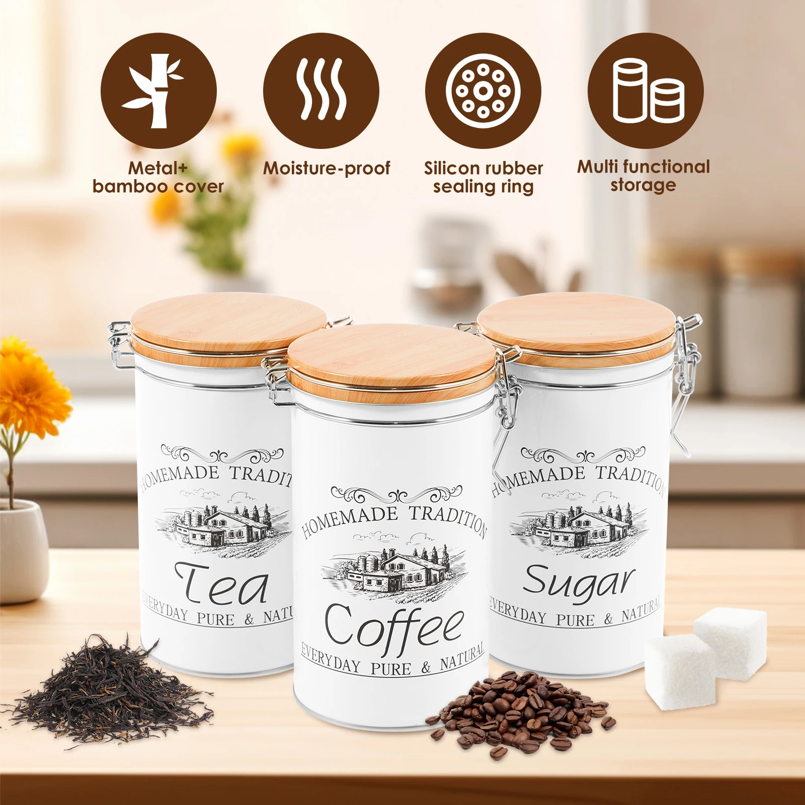 3 pçs/set chá café açúcar vasi - Coffee Tea Sugar Set avaliação e preço