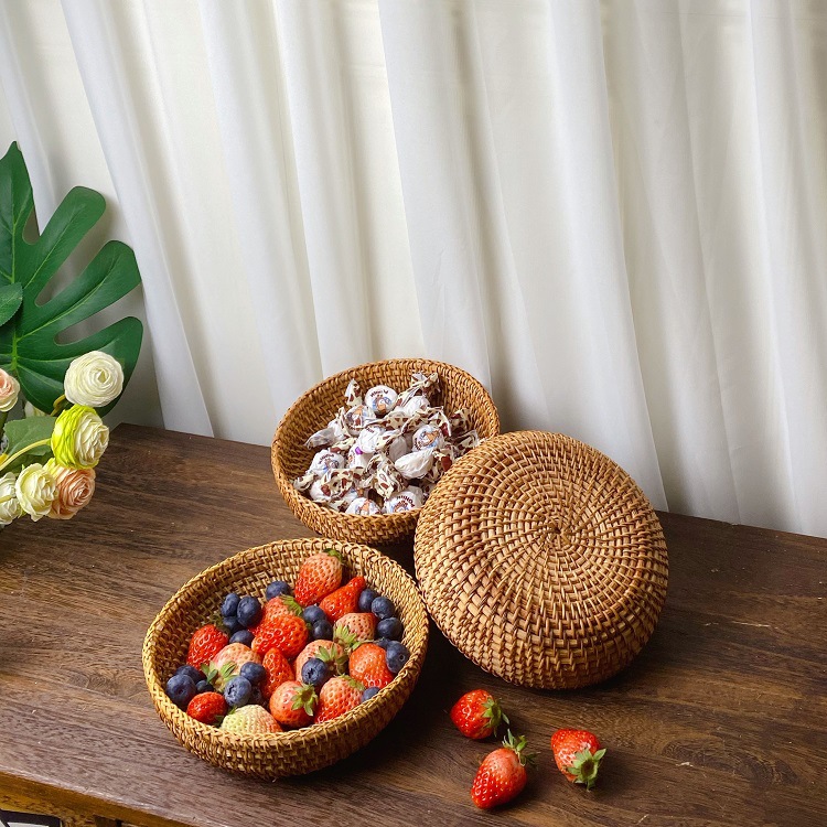 Cesta de Frutas de Rattan do V - Coffee Tea Vietnam avaliação e preço