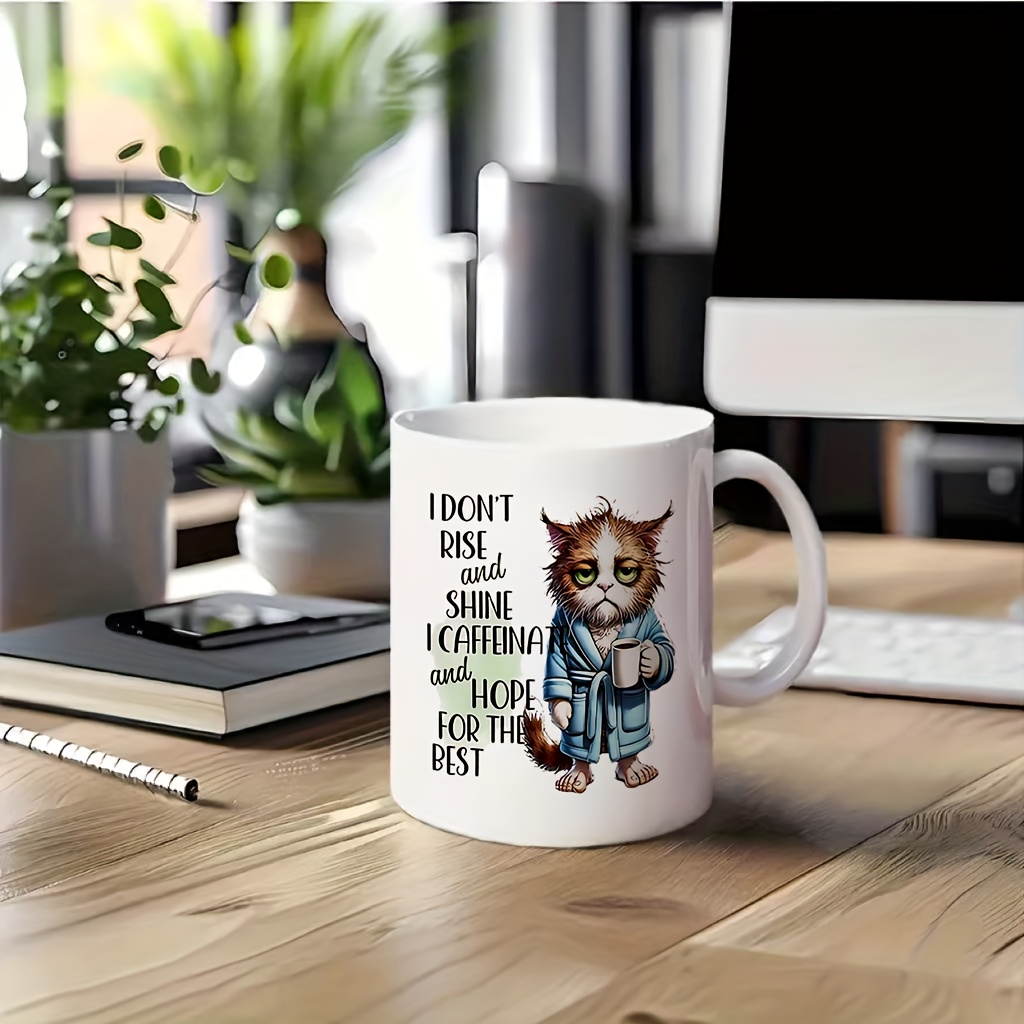 Caneca Engraçada de Gato com a - Coffee And Tea Quotes Funny avaliação e preço
